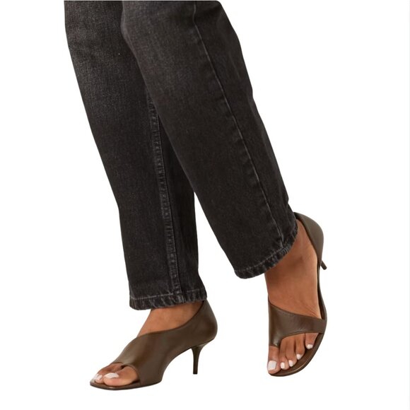 MANGO MNG 100% Leather Cut-Out Heeled Sandals Brown $100 NWOB Sz 39 8.5 - Picture 5 of 7